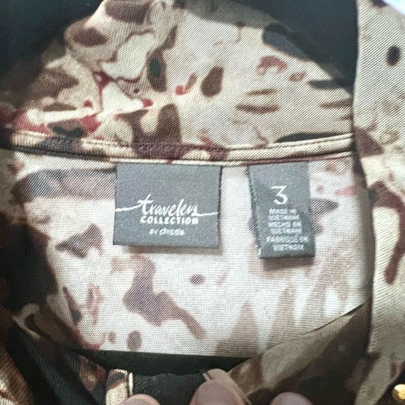 Traveler's collection Chic Animal Print Zip-Up Jacket 3 16/18 XL - Picture 2 of 8